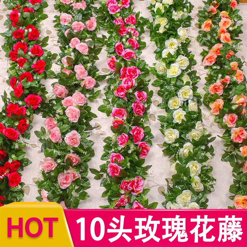 guirlande fleurs artificielles blanches roses décoratives intérieur mariage anniversaire baby shower
