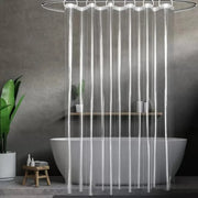 rideau douche transparent moderne lignes verticales inoxydables 180cm 150cm 120cm