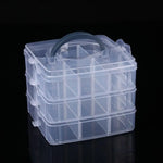 boîte rangement bijoux transparente portable niveaux compartiments ajustables poignée amovible modernes