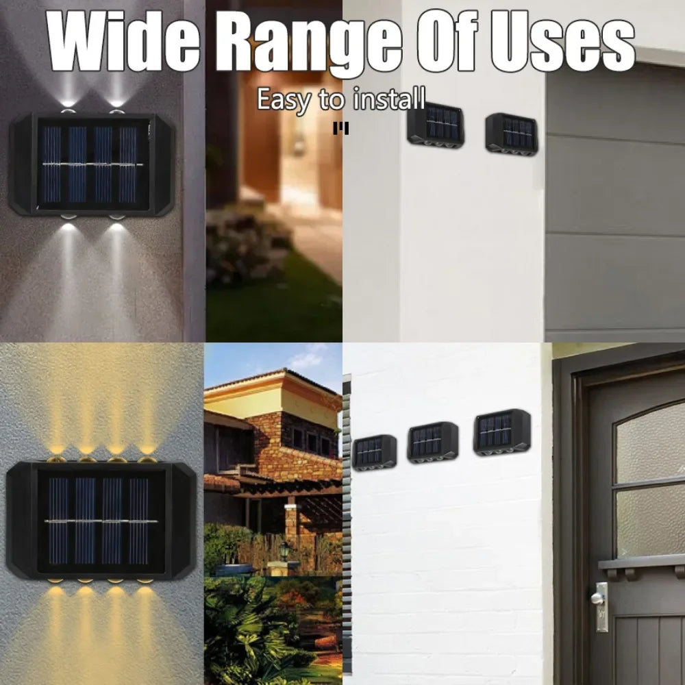 lumière solaire murale led blanc chaud blanc froid moderne minimalisteextérieur jardin