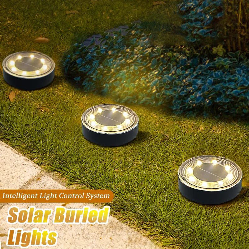 lumière solaire encastrée moderne noire ip68 led blanche facile jardin urgence