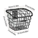 panier avant vélo acier noir couvercle treillis classique utilitaire fixations boulons