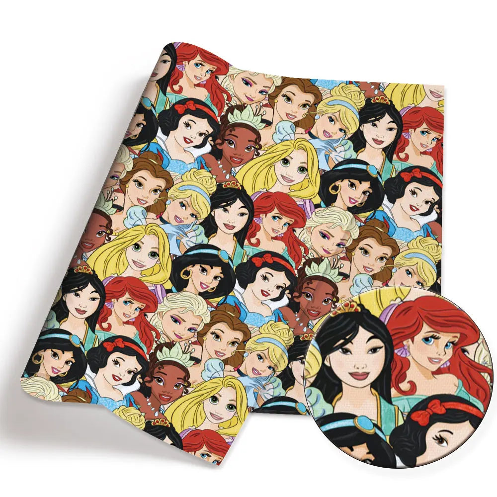 tissu patchwork disney aurora ariel cendrillon mickey bleu vert rose blanc coton 140x50cm