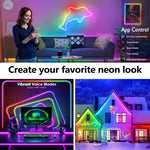 ruban led néon multicolore 10m 15m 20m 30m bluetooth télécommande clips moderne étanche