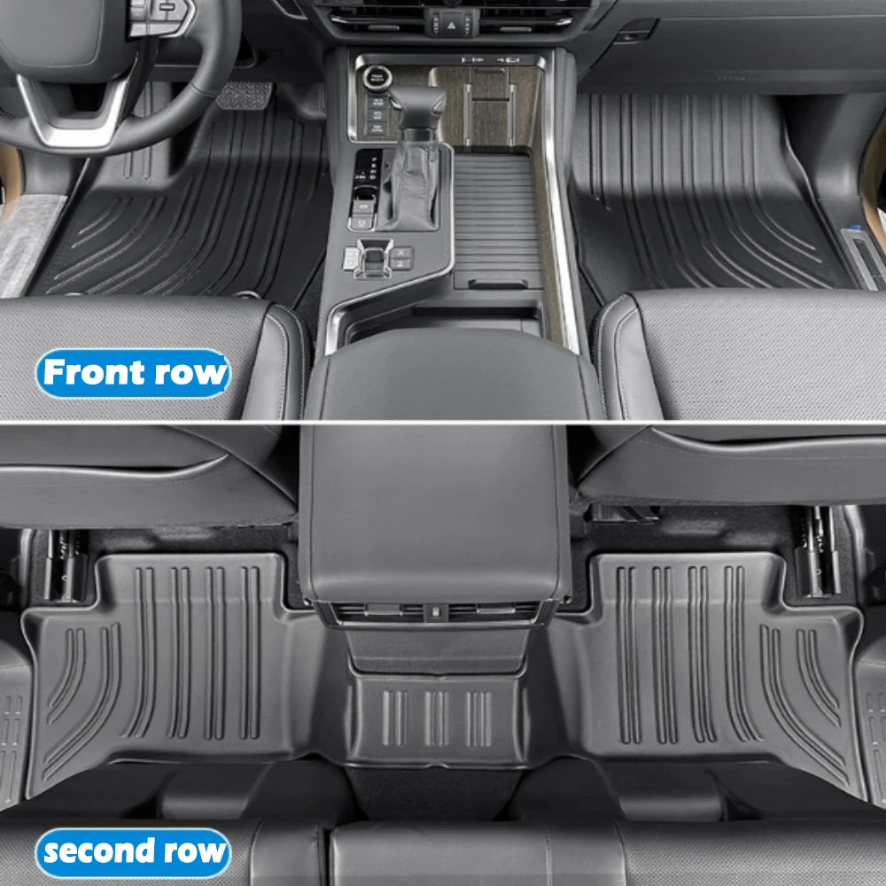 tapis sol voiture noir rayures horizontales moderne avant arrière