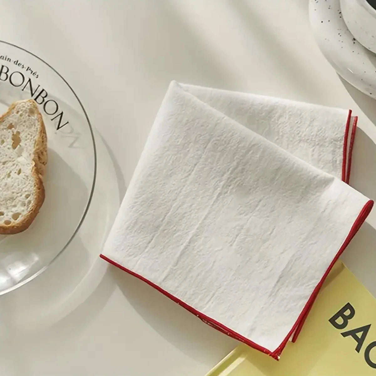 serviettes table polyester uni blanc modernes maison restaurant 40x40cm pack 6pcs
