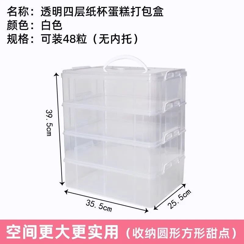 boîtes cupcakes transparentes plastique multi niveaux rotatives poignée détachable modernes
