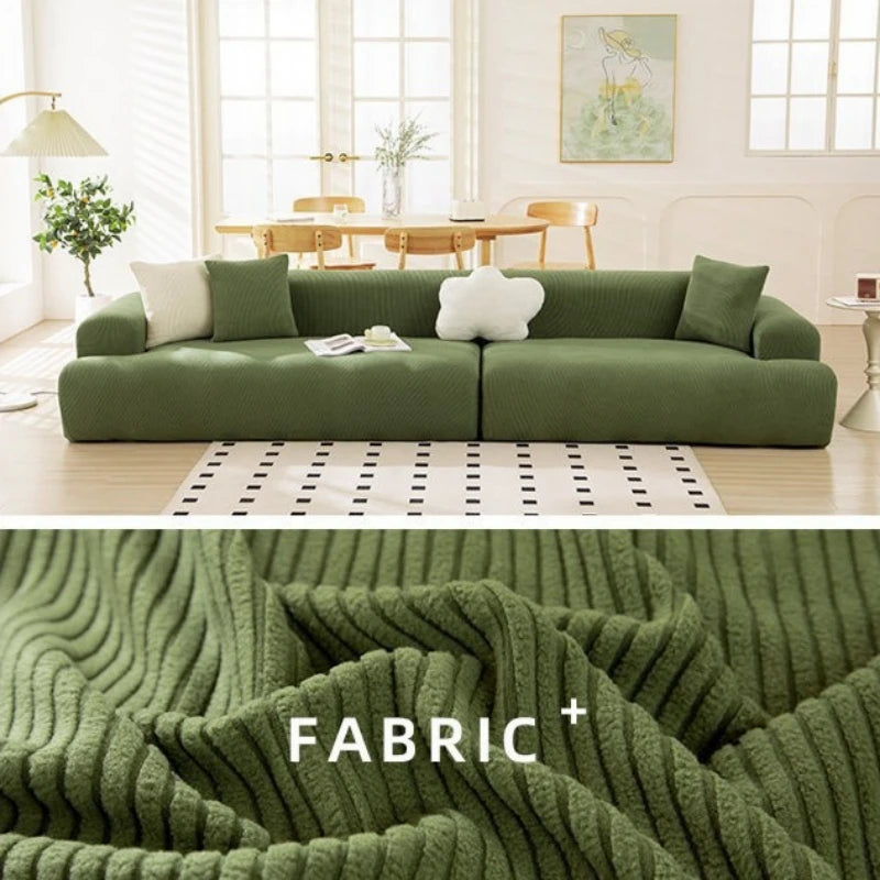 housse canapé polyestère vert olive rayures horizontales moderne adhésif lavable machine places