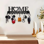 porte clés mural moderne lettres dorées motif Sweet cœur noir 10 crochets inoxydable