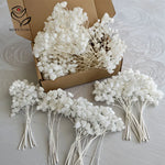 bouquets fleurs séchées blanches décoration intérieure anniversaire mariage baby shower pendaison crémaillère