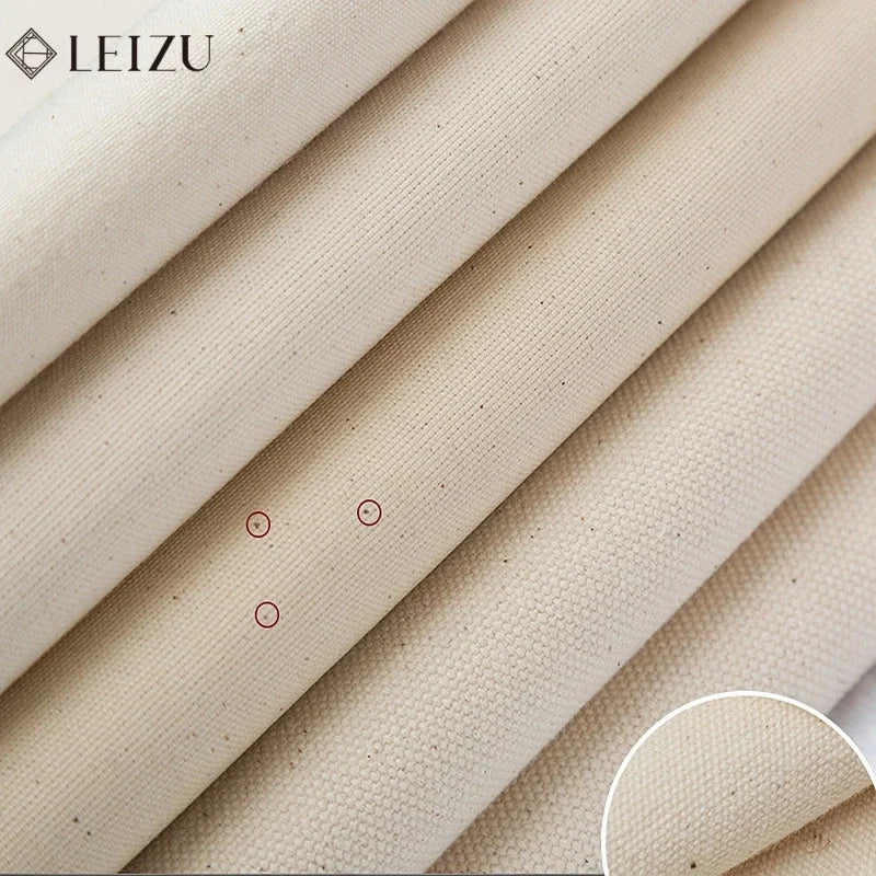 toile coton beige clair résistante 137 157cm classique tissage dense matériaux bricolage