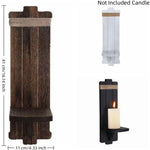 support mural décoratif bois rustique finition naturelle rustique moderne fixation murale bougie plante vase