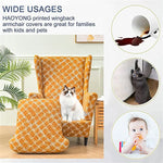 Housse de chaise extensible imprimé floral multicolore en gros plan