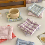 protector cushions pattern checkerboard colors violet rose white blue red green yellow