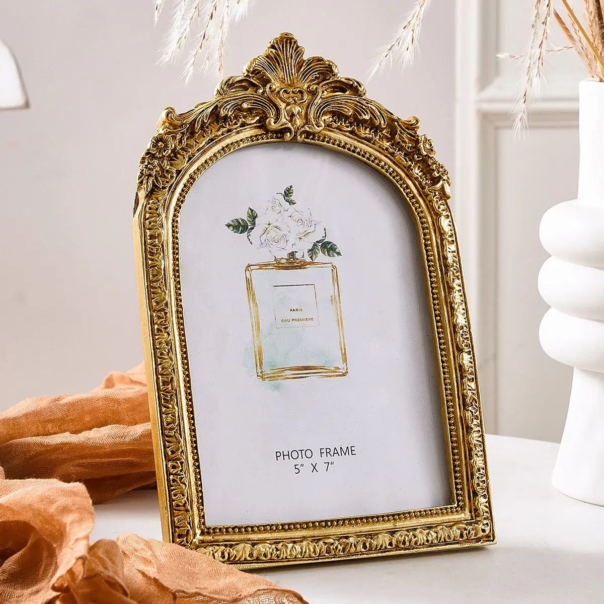 cadre photo ornement baroque vintage support pliable décoration murale photo frame sculpté fleurs feuilles