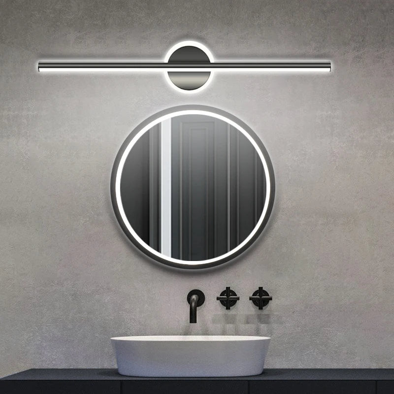 lampe murale moderne miroir intégré or noir minimaliste mur fixé LED chambre coucher