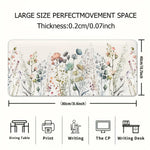 tapis souris moderne floral fleurs colorées fond beige clair dimension 90x40cm 80x40cm 60x30cm