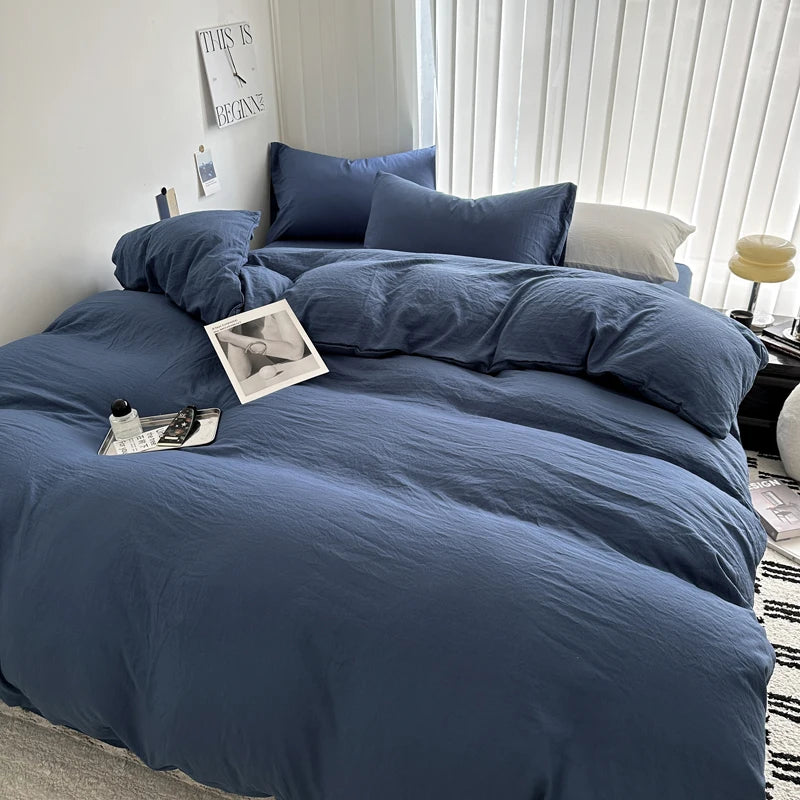 ensemble literie coton gris rose bleu moderne 220x240cm 150x200cm taies oreiller housse couvette