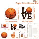 décoration fête anniversaire basket ball assiettes gobelets serviettes guirlande ballon bouteille table orange noir
