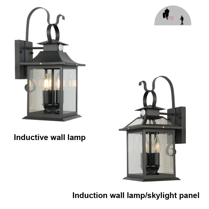 lampe murale noire verre translucide texture métallique induction classique éclairage maison 10w 50w e14