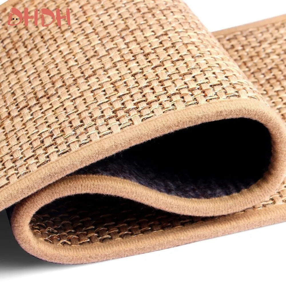 tapis d'escalier beige clair tissé motifs géométriques simple moderne antidérapant durable