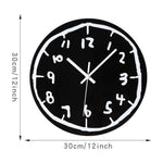 horloge murale moderne noire blanche dessin trait minimaliste chambre salon decoration art muet