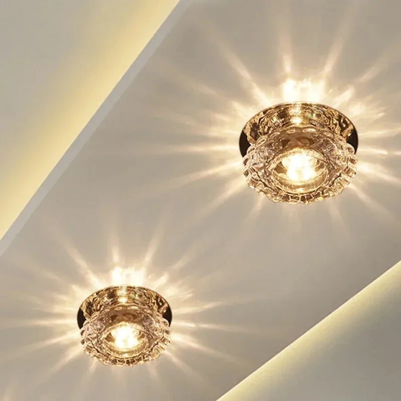 Spot LED moderne cristal transparent clips fixationacier inoxydable led