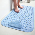 tapis bain moderne bleu clair perforations nuages relief anti dérapage salle bain suction cups