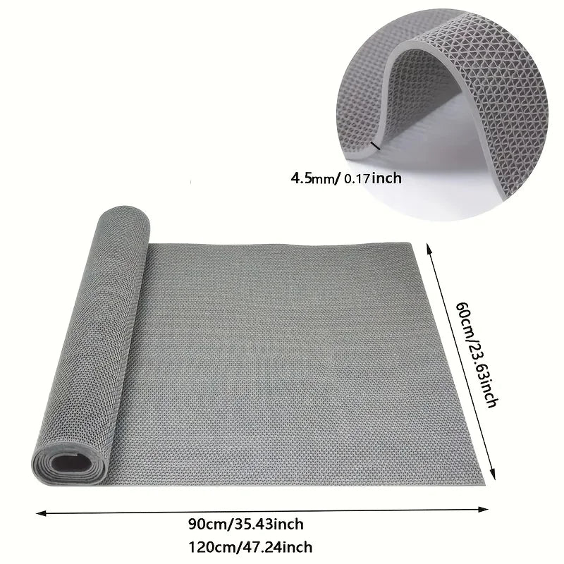 tapis porte gris moderne maille régulière antidérapant facile nettoyer 90x120cm pvc