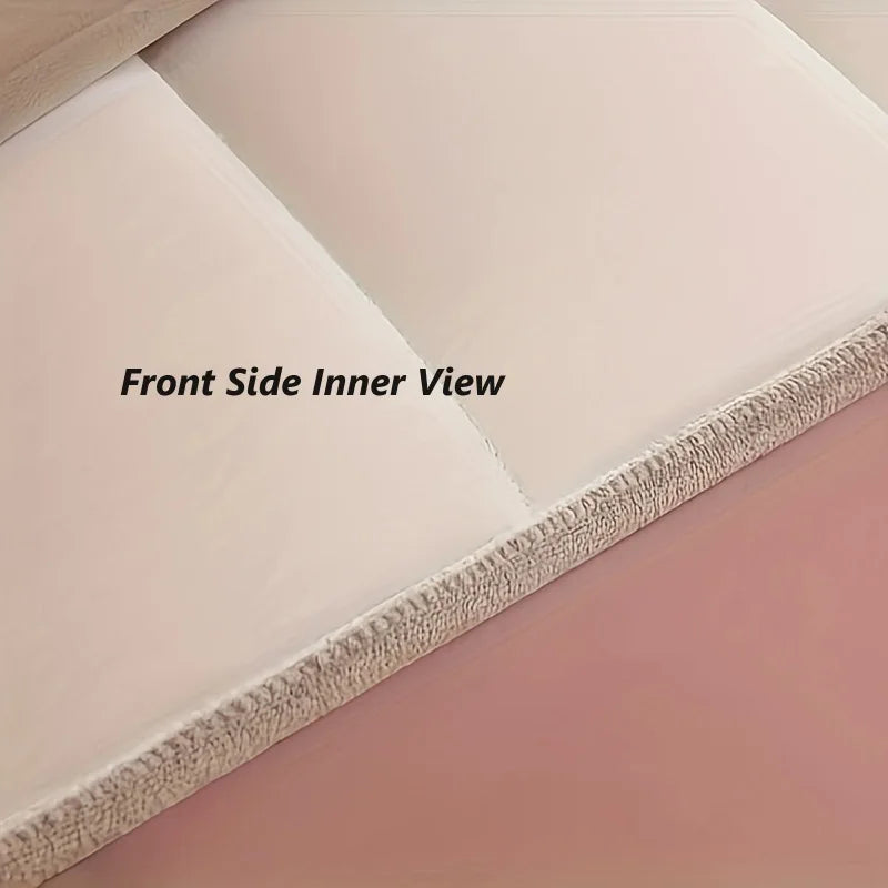 housse tête lit velours beige poche rangement coutures modernes