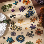 ruban décoratif multicolore fleurs puzzles adhésif vintage romantique scrapbook papeterie art fleurs imprimées