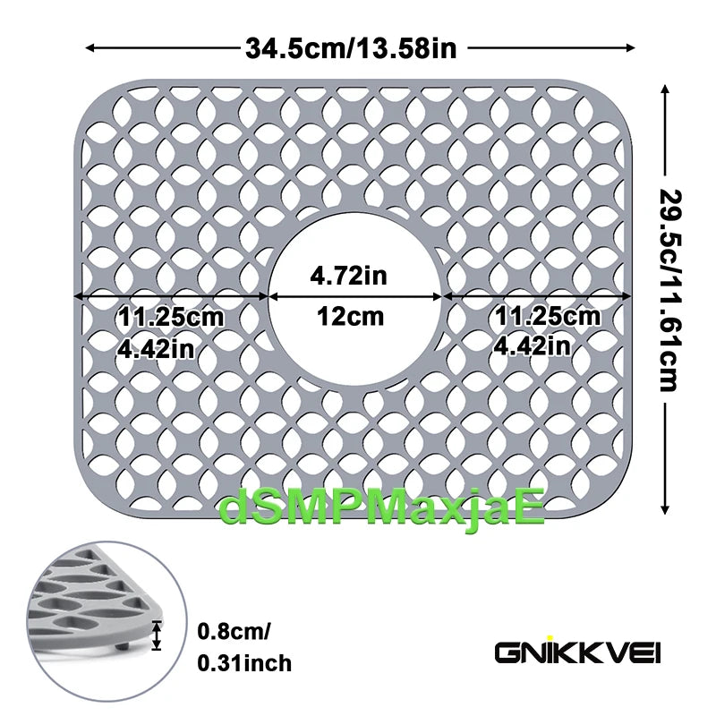 tapis cuisine silicone perforé moderne noir 200°C résistant 46.2cm 31.7cm
