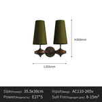 lampe murale moderne tissu bronze beige éclairage quotidien cuisine étude salle bain fixée mur
