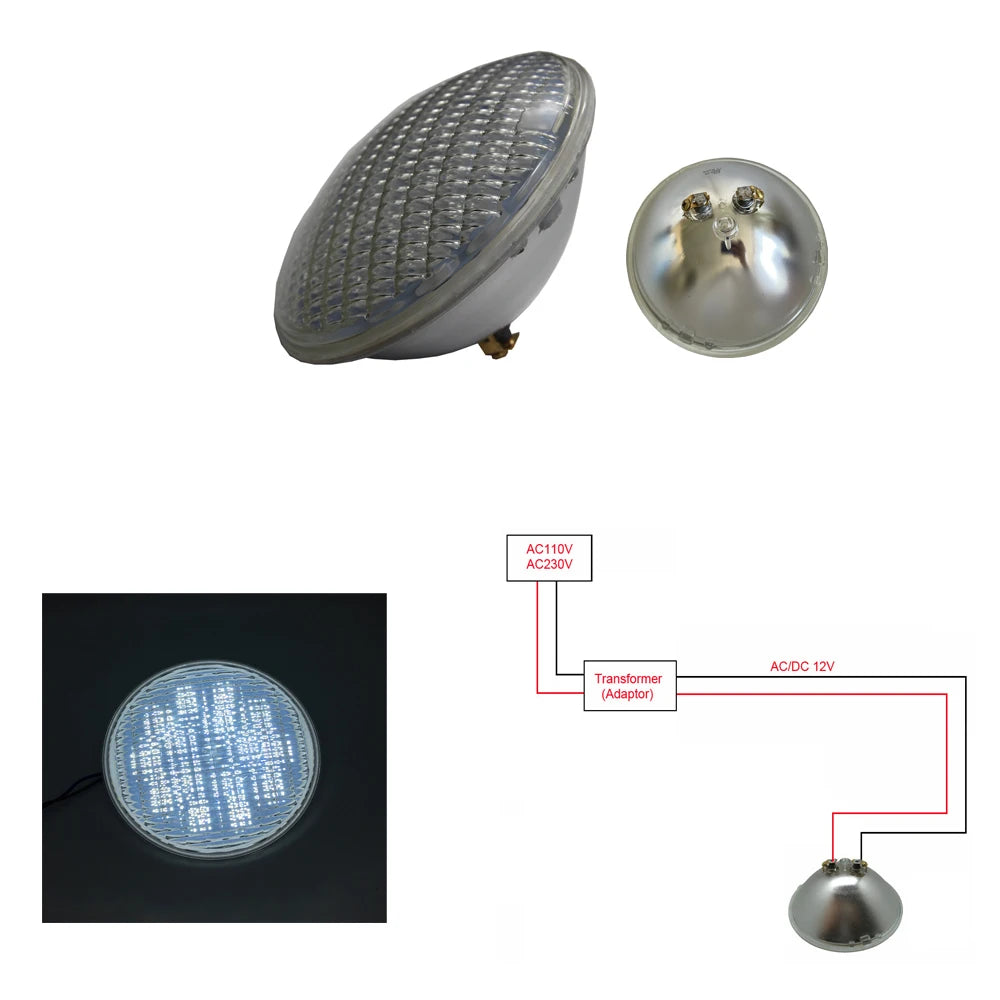 lampe led piscine sous marine étanche ip68 multicolore télécommande fixation vis