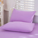 taies d'oreiller polyester non toxiques gris bleu blanc violet solides modernes hospitalières maison respectueuses