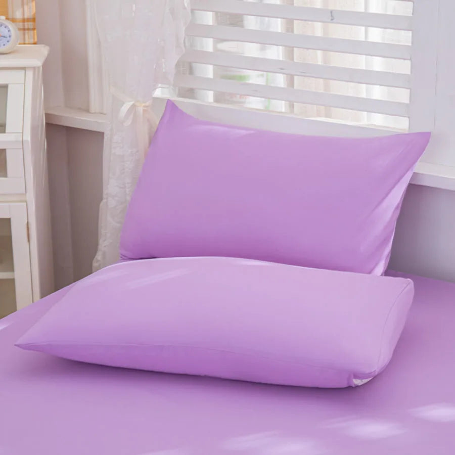 taies d'oreiller polyester non toxiques gris bleu blanc violet solides modernes hospitalières maison respectueuses
