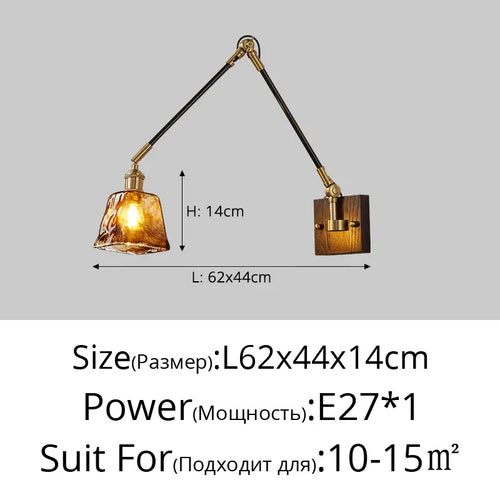 lampe murale articulée industriel vintage interrupteur globe métal noir