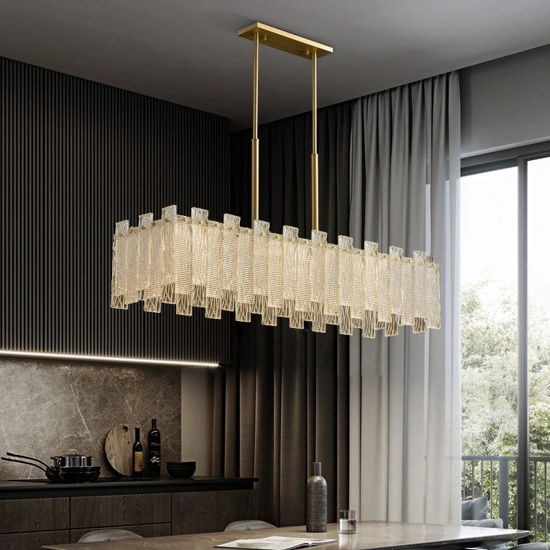lustre suspension cristal moderne doré strass transparent cuisine salle manger salon
