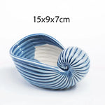 petit cache pot ceramique bleu motif poisson marin decoratif plante succulente maison
