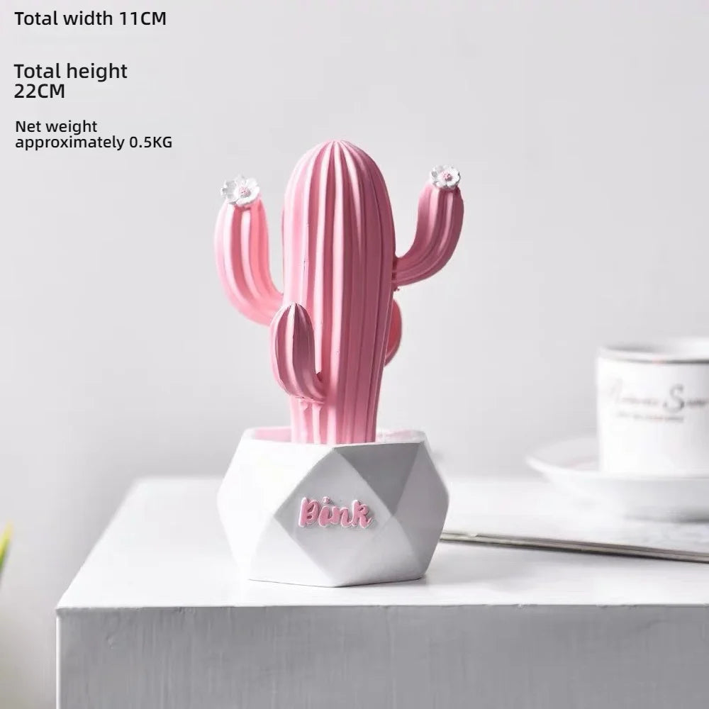 ornement cactus artificiel rose vert moderne décoration succulente épingles fleurs artificiels support gravure