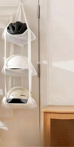 sac rangement sport balle basketball baseball violet noir blanc maille moderne crochets garage maison