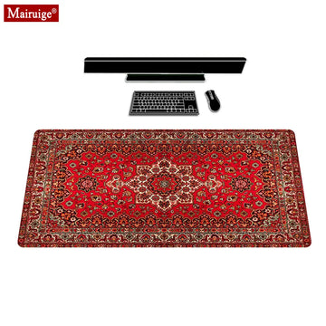 tapis souris gamer grand motif persan traditionnel gaming rouge noir