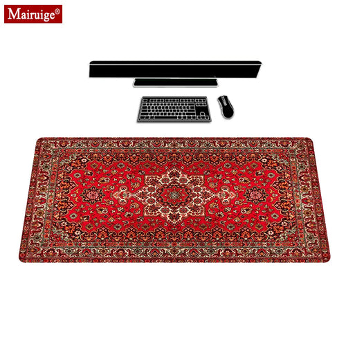 tapis souris gamer grand motif persan traditionnel gaming rouge noir