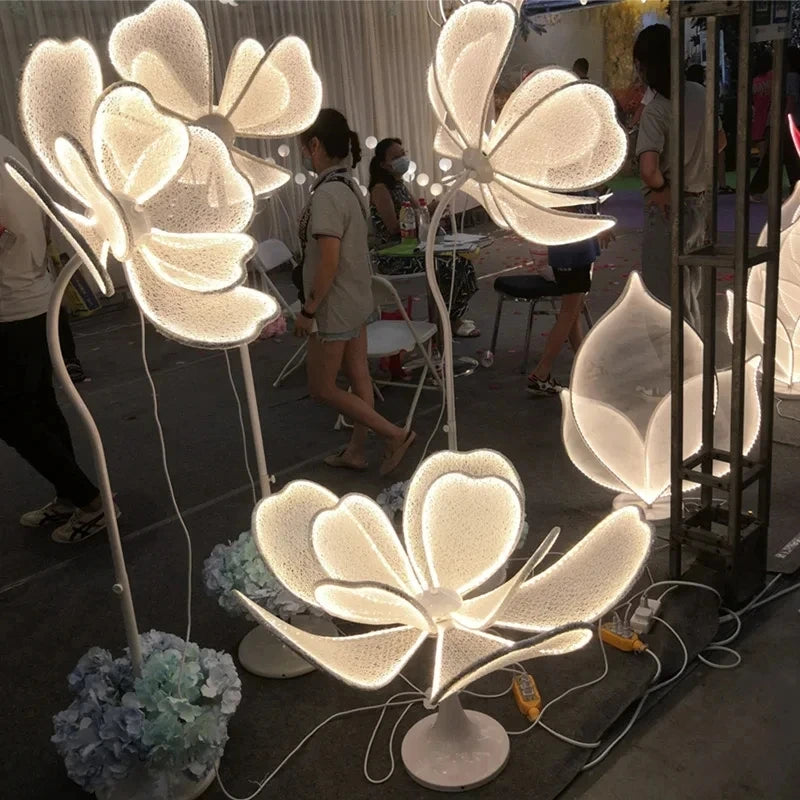 décoration festive fleurs artificielles lumineuses soie semi translucide intérieure romantique