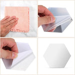 miroirs hexagonnels blancs mat modernes autocollants mur 72 pièces acrylique