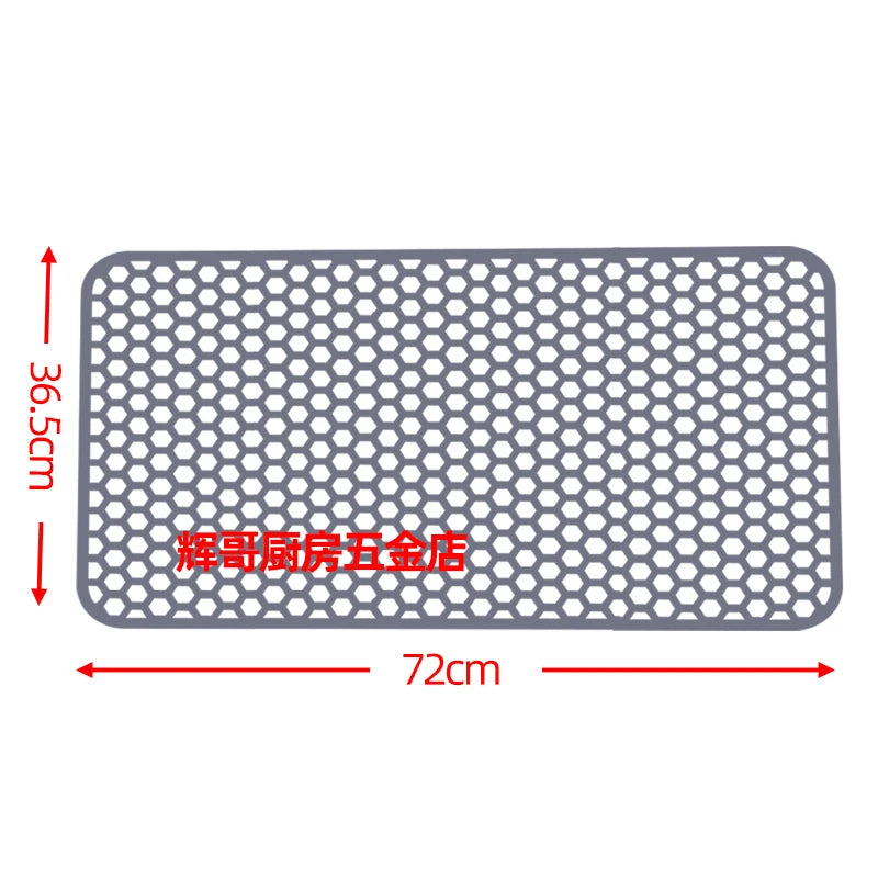 tapis cuisine silicone hexagones moderne noir résistant chaleur antidérapant respectueux environnement