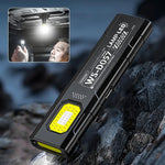 lampe poche led rechargeable noire jaune clip aimant camping travailurgence