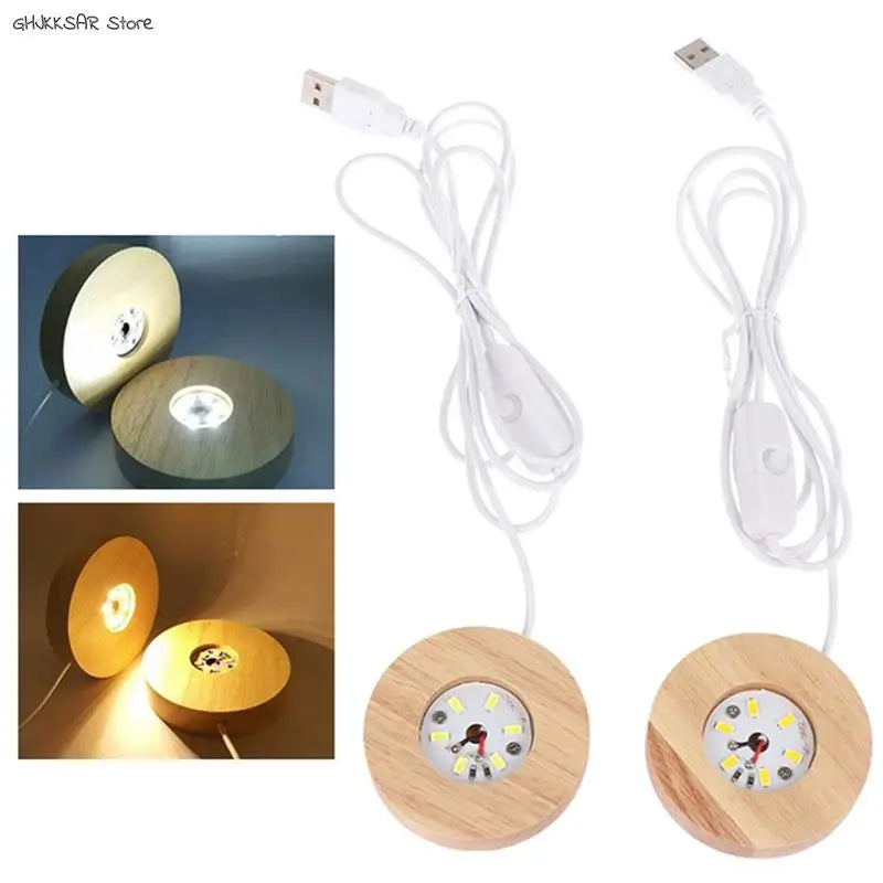 lampe led moderne bois naturel blanc texture bois câble usb commande led minimaliste