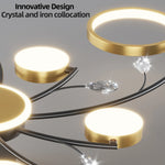 Luminaire suspendu moderne floral branches cristallins télécommande intelligente 3000k 4000k 6500k