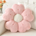 coussin fleur peluche rose clair blanc bleu orange gris moderne doux mousse pu polyester